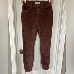 Free People We The Free Raw Hem Corduroy Pants Size 27